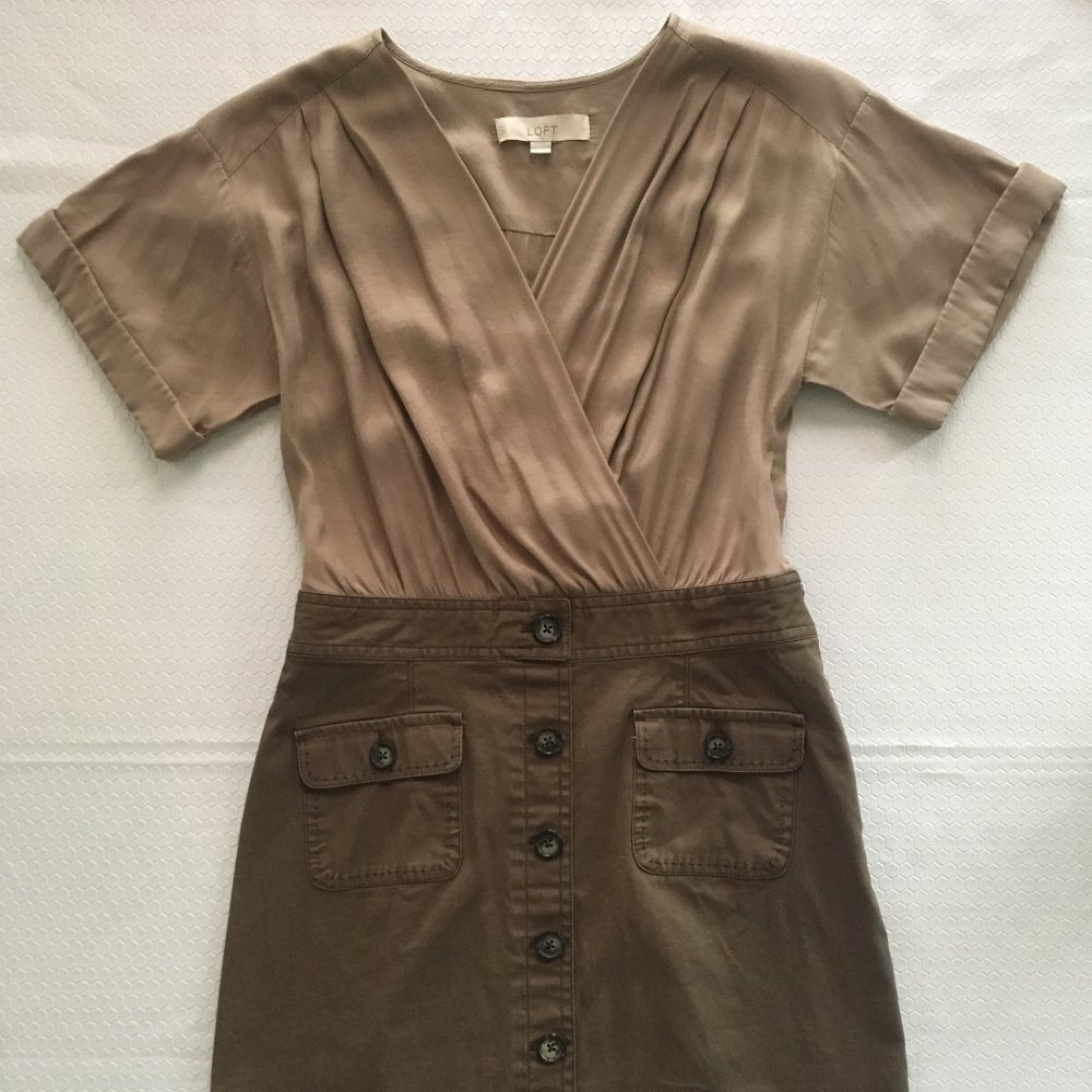LOFT Utilitarian Drape Mini Dress